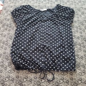 Polka dotted baby doll blouse